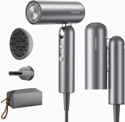 Miniatura 12 de Dreame Secador de pelo Pocket Pro, secador de pelo de viaje de doble voltaje con difusor, soplador de pelo iónico profesional de alta velocidad