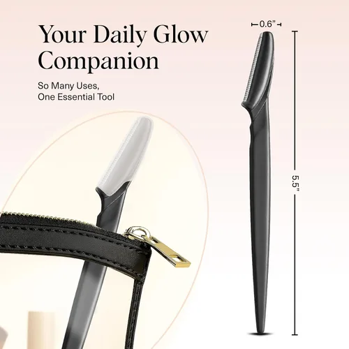 Miniatura 5 de Kitsch Dermaplane - Maquinilla de afeitar facial para mujeres y hombres, maquinillas de afeitar para cejas y afeitadora facial - Maquinilla de Negro