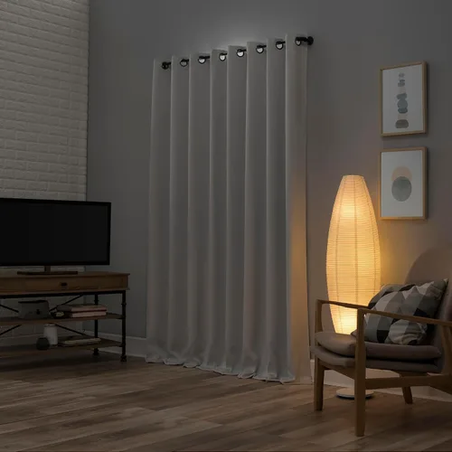 Miniatura 2 de Sun Zero Nordic - Juego de 2 paneles de cortinas con ojales de grado teatral extremo 100% opacas, 104" x 96" (2* 52" x 96"), cortinas opacas blanco