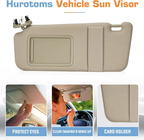 Miniatura 7 de Parasol para el lado izquierdo del conductor y del pasajero derecho con techo corredizo y luz para Toyota Camry 2007 2008 2009 2010 2011, repuesto