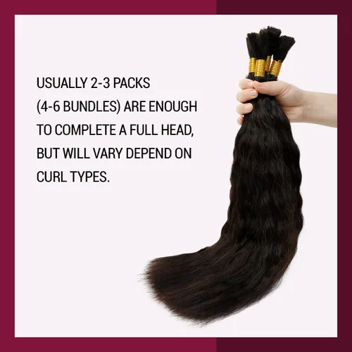 Miniatura 7 de Starlet - Extensiones de cabello humano virgen húmedo y ondulado súper a granel para micro trenzado, 18 pulgadas, 3.53 onzas, 2 paquetes