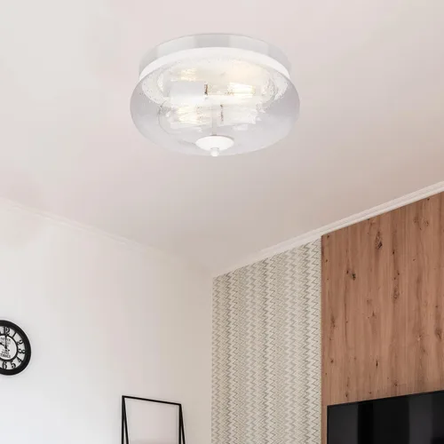 Miniatura 8 de Lámparas de techo Darkaway para montaje empotrado, lámpara de techo interior y exterior con pantalla de vidrio semillado para pasillo, cocina, Blanco
