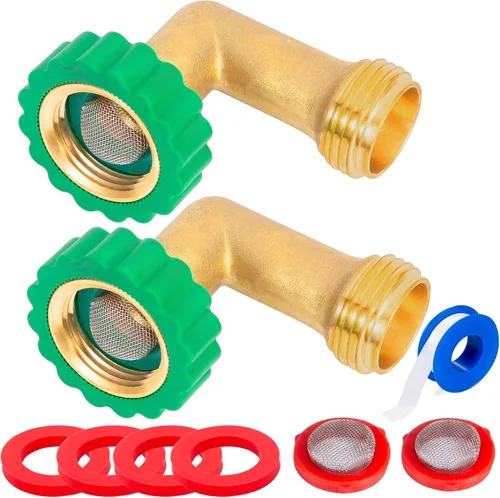 Miniatura 12 de Protector de manguera de latón sin plomo de 90 grados, adaptador de conexión giratoria rápida de 90°, conector de rosca de tamaño de rosca de 3/4