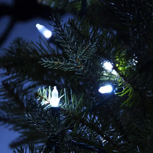 Miniatura 7 de ASENEK - Tiras de luces de Navidad, luces de tiras que funcionan con pilas, 50 luces LED, mini luces con temporizador automático y 8 modos de Blanco