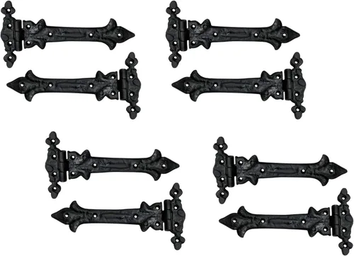 Miniatura 43 de Adonai Hardware Adonijah Bisagra falsa de aluminio para montaje frontal (6.5" x 12 Pack, Negro mate) para puertas de granero, puertas, armarios