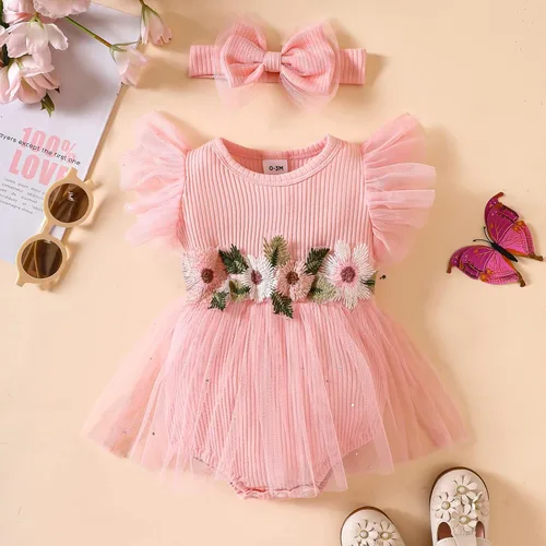 Miniatura 16 de Mameluco para bebé y niña, ropa floral para el verano, traje de verano
