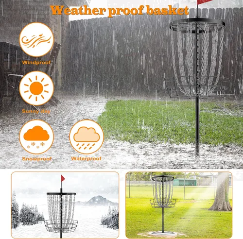 Miniatura 4 de NQV PRO Disc Golf Basket,Heavy Duty 24 Chain Portable Target with Transit Bag, Outdoor/Indoor