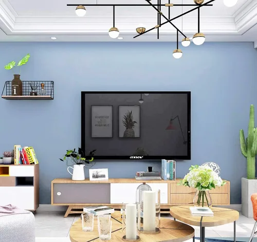 Miniatura 6 de Safiyya Papel tapiz azul gris de 393" x 17.7" para despegar y pegar, papel de contacto decorativo extraíble autoadhesivo, rollos de vinilo para pared