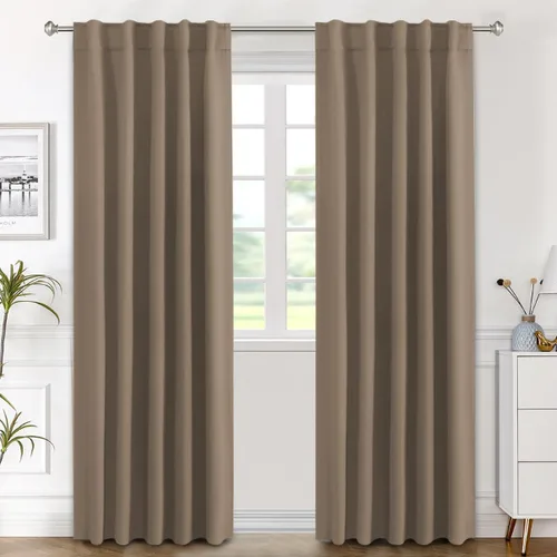 Miniatura 124 de H.VERSAILTEX Cortinas opacas con aislamiento térmico, paneles de tratamiento de ventana, cortinas opacas para oscurecer la habitación, cortinas Gris