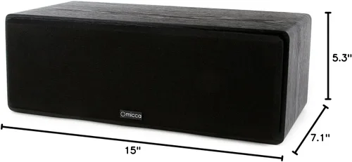 Miniatura 5 de Micca MB42-C - Altavoz de canal central para cine en casa, sonido envolvente, pasivo, de 2 vías (negro, cada uno)