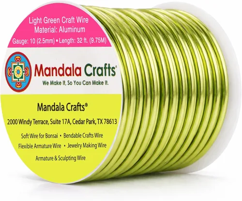 Miniatura 24 de Mandala Crafts - Alambre de aluminio anodizado de 8 calibre para hacer joyas - 9.75 m de alambre flexible negro colorido - Flexible para bonsái