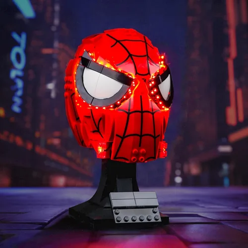 Miniatura 5 de BrickBling Luz LED compatible con la máscara Lego Spider-Man 76285 (solo luces), versión de control de luz, iluminación compatible con máscara Lego