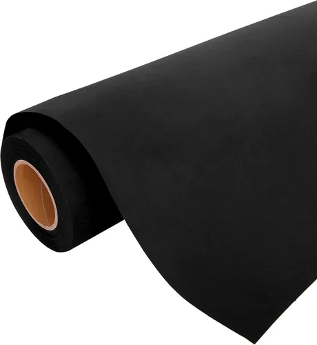 Threadart The Yard - Película de vinilo de transferencia de calor de 20 pulgadas de color negro terciopelo | Rollo de corte personalizado de 20