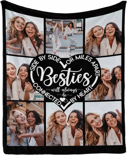 Miniatura 34 de Regalos de cumpleaños para mujeres, manta de amistad personalizada con tus fotos, manta personalizada con mis propias imágenes para hermanas