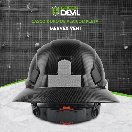 Miniatura 5 de GREEN DEVIL Casco de seguridad de construcción ventilado de ala completa, casco de seguridad aprobado por la OSHA Cascos De Construccion ABS