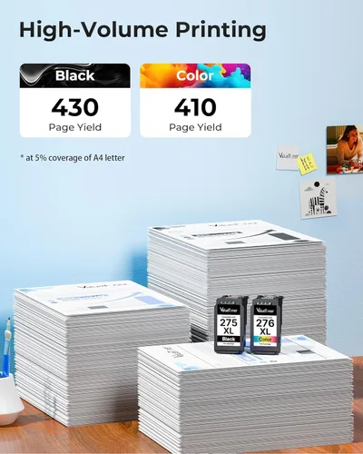 Miniatura 3 de PG-275 XL/CL-276 XL para Canon Ink 275 y 276 275XL 276XL para cartuchos de tinta Canon 275 y 276 funcionan con Pixma TR4720 TS3720 TS3522 TR4722