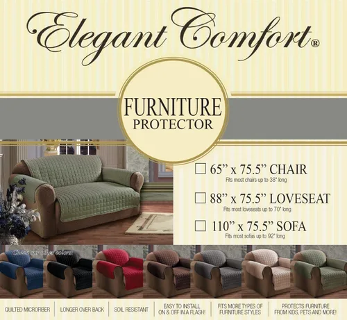 Miniatura 3 de Elegant Comfort Protector acolchado para muebles: microfibra de tratamiento especial tan suave como el algodón egipcio, sofá chocolate de 110 x 75.5