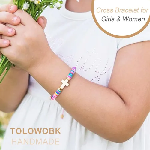 Miniatura 73 de Regalos navideños para niños, niñas adolescentes, mujeres, linda pulsera de cruz para niñas, regalos de Navidad cristianos para mujeres, ideas