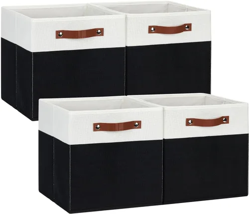 Miniatura 18 de DULLEMELO Cajas de almacenamiento para estantes, almacenamiento de armario, contenedores resistentes para organización del hogar para regalos