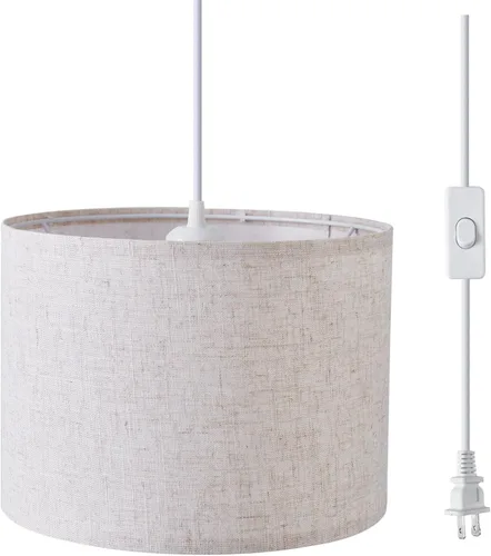 Miniatura 8 de KUAUGST Lámpara colgante enchufable, lámpara colgante de 15 pies con cable de enchufe, interruptor de encendido/apagado, iluminación colgante