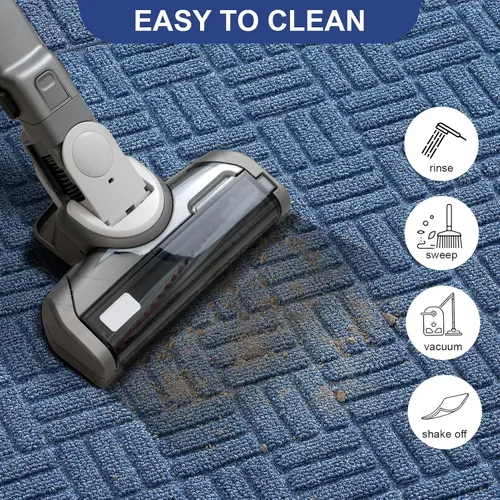 Miniatura 4 de Mibao Tapete para puerta delantera, resistente y duradero, tapete de bienvenida para interiores y exteriores, atrapador de suciedad, impermeable