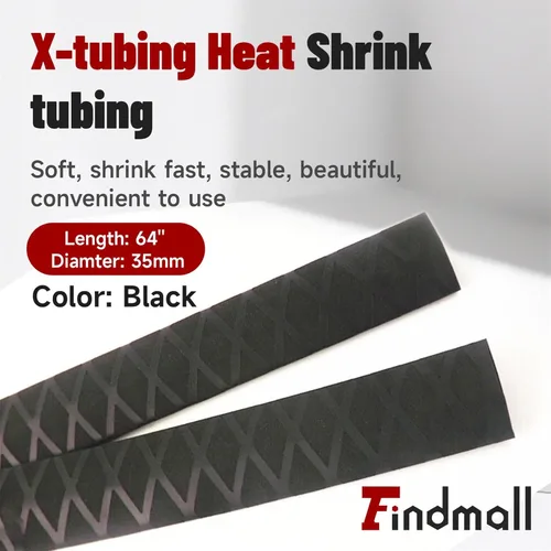 Miniatura 3 de Tubo Termorretráctil X-Tube de 39" y 64" de Longitud para Empuñaduras de Varilla - 5 Colores, 14 Tamaños Negro