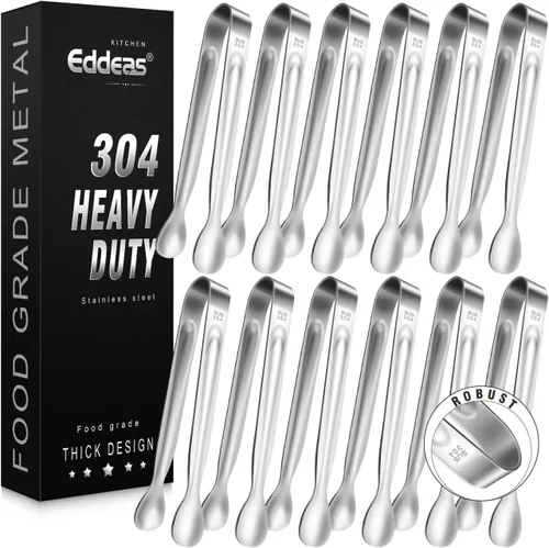 Miniatura 16 de Pinzas para cocinar – Pinzas de cocina de acero inoxidable de 600 grados resistentes al calor, pinzas de bloqueo de metal resistente, perfectas