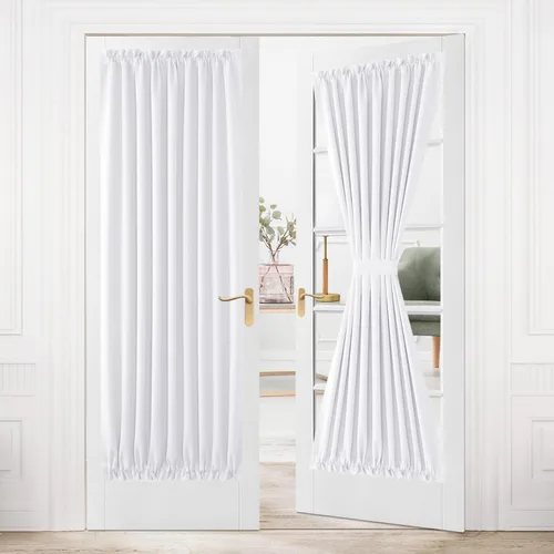 Miniatura 100 de DWCN Cortinas para puerta francesa: cortina térmica con bolsillo para barra para puertas con ventana de vidrio, puertas de cocina y patio