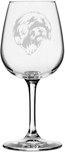 Miniatura 344 de Copa de vino de 12.75 onzas con diseño de perro grabado