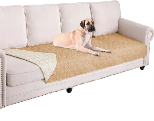 Miniatura 43 de Ameritex Funda Impermeable para Cama de Perro Manta para Mascotas para Muebles Cama Sillón Sofá Reversible Azul marino+azul piedra