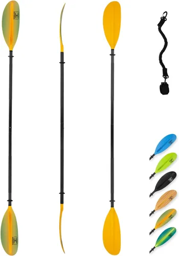 Miniatura 14 de OCEANBROAD - Remo de kayak de 86 pulgadas/218 cm, 90.5 pulgadas/230 cm, 95 pulgadas/241 cm, remo de aleación para kayak, bote y canoa con correa