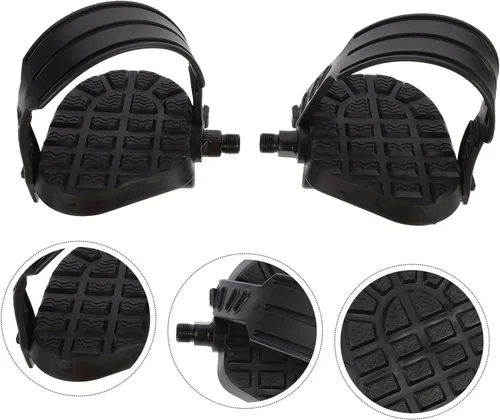 Miniatura 6 de Kisangel 1 par de pedales giratorios planos de bicicleta reclinados Pedal de plataforma de bicicleta Pedales eléctricos Pedal de bicicleta con clip