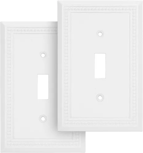 Miniatura 55 de Henne Bery Sunken Pearls - Placa de interruptor/placa de pared y cubierta de salida (decorador individual, 2 unidades, negro mate)