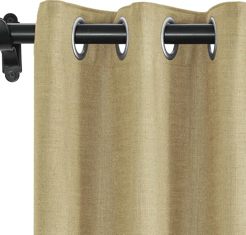 Miniatura 16 de Fcosie Cortinas opacas de lino 100 % opacas de 50 pulgadas de ancho x 63 pulgadas de largo, paneles de cortina con ojales para sala de estar
