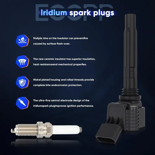 Miniatura 7 de ECCPP UF765 4 bobinas de encendido con 4 bujías de iridio A4 Q5 2014-2020 l4 2.0L 1.8L UF765