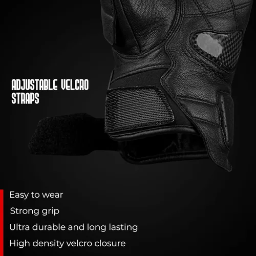Miniatura 5 de J.A.G. Guantes de Motocicleta de Piel para Hombre - Protección de Nudillo de Fibra de Carbono, Motocicleta, Deportes Motorizados, Bicicleta