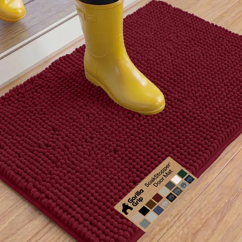 Miniatura 90 de GORILLA GRIP SOAKSTOPPER - Tapete para puerta de perro, 30 x 20 pulgadas, lavable a máquina, absorbente, captura la humedad, barro, suciedad, Negro