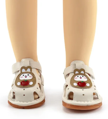 Miniatura 2 de SOFMUO Sandalias chirriantes antideslizantes con suela de goma suave y puntera cerrada, zapatos de verano al aire libre para niños pequeños