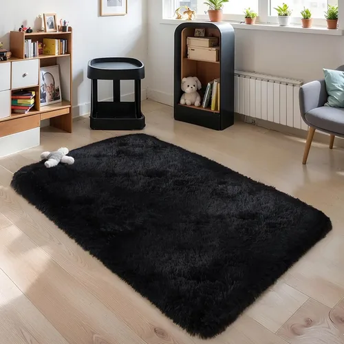 Miniatura 77 de KCHOWUA Alfombras Esponjosas y Peludas de Unicornio para Dormitorio de Niñas, 3x5 pies Lavable Antideslizante Alfombra de Área Shag Peluda para Sala