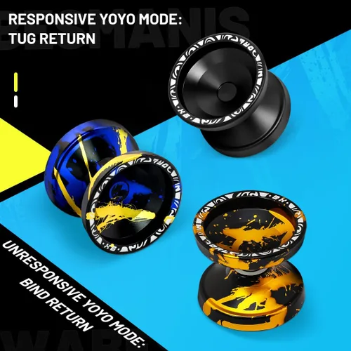 Miniatura 5 de X6 Yoyo profesional de trucos para niños y principiantes, Yoyo 6061 Responsive Yoyos de aleación de aluminio con rodamiento KK, eje, bolsa, 10