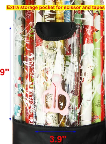Miniatura 4 de Freegrace Organizador de papel de regalo Bolsa de almacenamiento grande de 9 x 40.9 pulgadas Organización de bolsas de regalo debajo de la cama