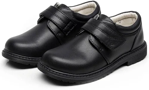 Miniatura 3 de rismart Zapatos de vestir Oxfords con punta redonda y cierre de velcro para niño