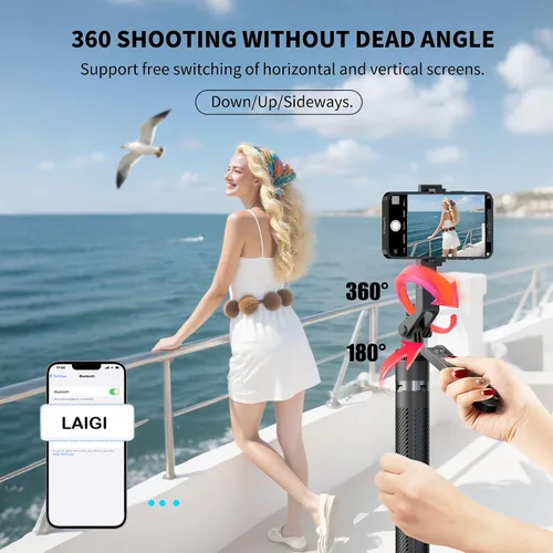 Miniatura 4 de Trípode de 70 pulgadas para teléfono, trípode portátil todo en uno extensible para celular, trípodes altos de viaje para grabar videos, selfies