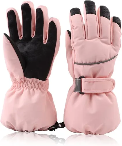 Guantes de esquí impermeables para niños, guantes de invierno transpirables para niños y niñas, guantes de snowboard con forro Thinsulate para niños