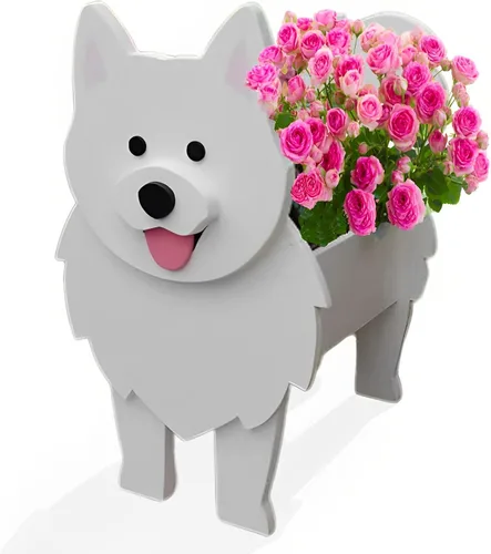 Miniatura 12 de Macetero de flores para perros, regalos para mujeres, bonitas macetas de PVC para perros, macetas para interiores y exteriores, maceta de jardín