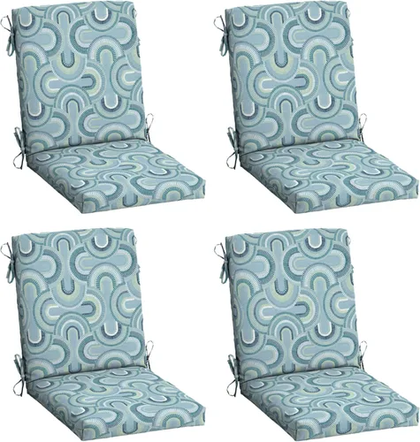 Miniatura 35 de ARDEN - Cojín para silla de comedor exterior de 20 x 20 pulgadas, resistente al agua y a la decoloración, textura verde azul pavo real