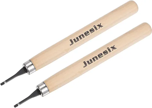 uxcell Cuchillo de tallado de madera, cinceles, acero al carbono 50# de 0.079 pulgadas, pequeño grabado plano para escultura de manualidades,