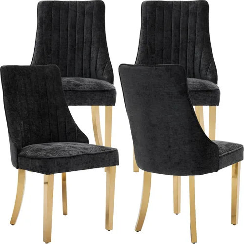 Miniatura 32 de Juego de 2 sillas de comedor modernas de mediados de siglo, tapizadas de tela beige, sillas de cocina y comedor, sillas de cocina con patas