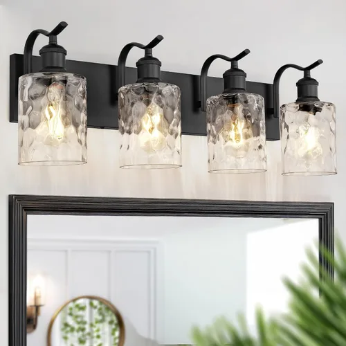 Miniatura 35 de Lámpara de tocador de baño de 3 luces, aplique de pared de níquel cepillado, lámpara de baño moderna con vidrio transparente, VL01BN-3 Níquel