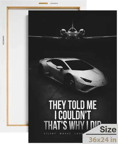 Miniatura 58 de Arte de pared motivacional para la oficina, lienzo de arte de súper auto, decoración automotriz inspiradora para los amantes de Porsche Sportscar